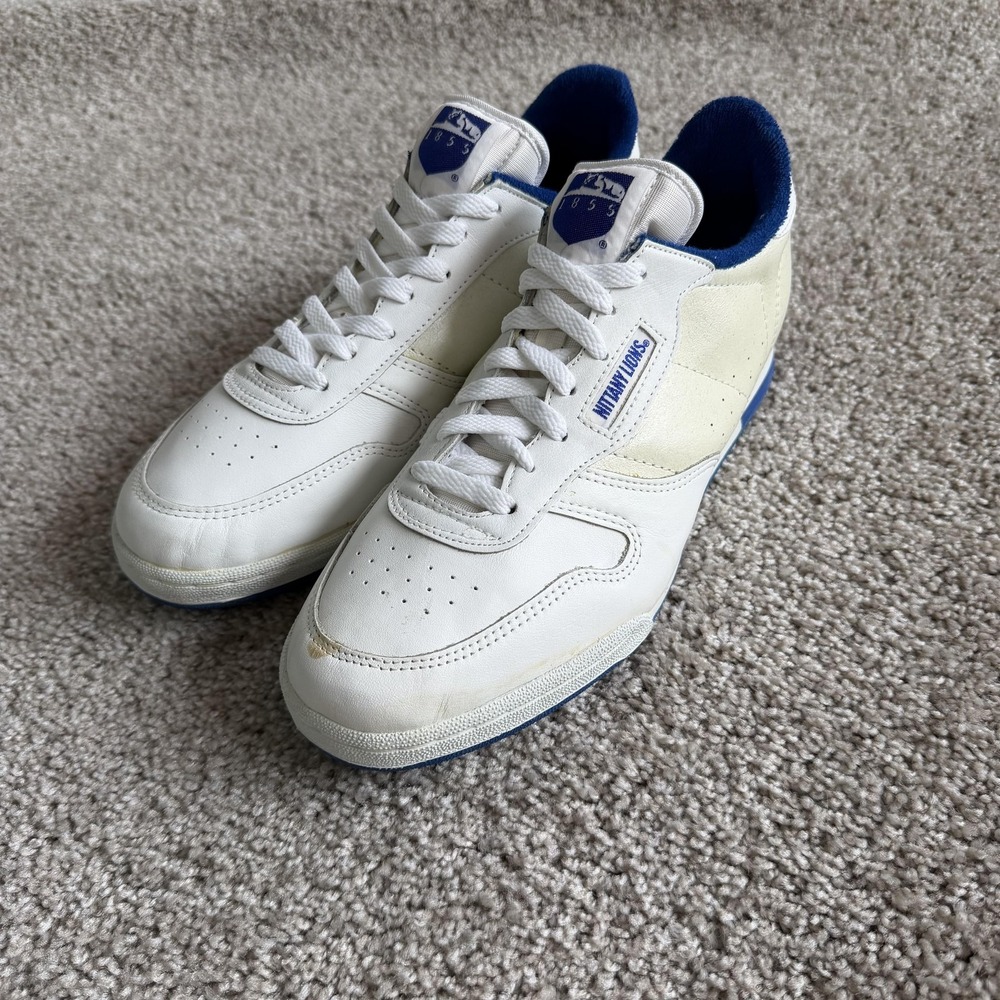 Vintage Penn State Nittany Lions Shoes Mens 10.5 White Blue Name Droppers